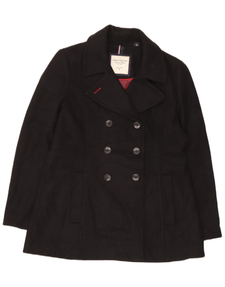 Tommy Hilfiger Caban Femme UK 16 Large Laine Noire