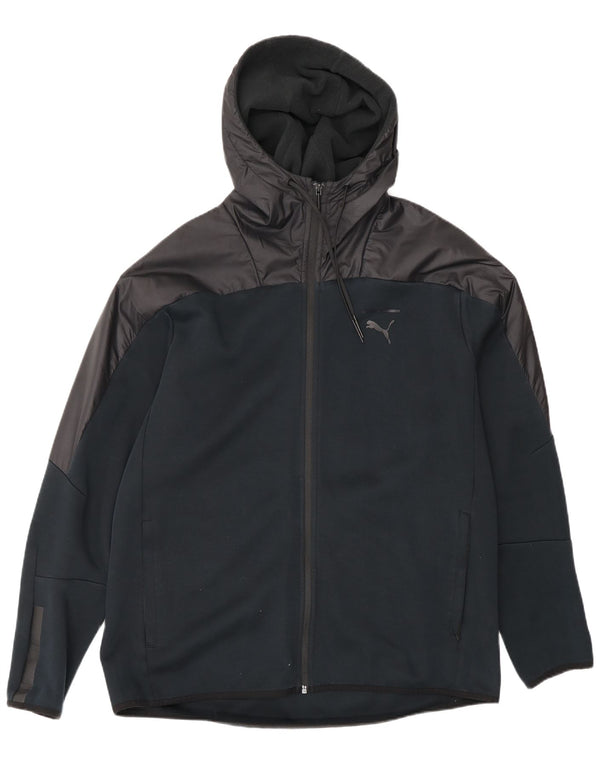 Puma Veste de survêtement à capuche pour homme Taille L Noir Colorblock