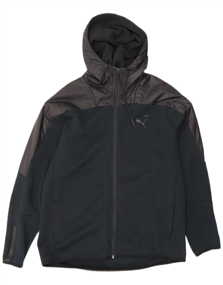 Puma Veste de survêtement à capuche pour homme Taille L Noir Colorblock