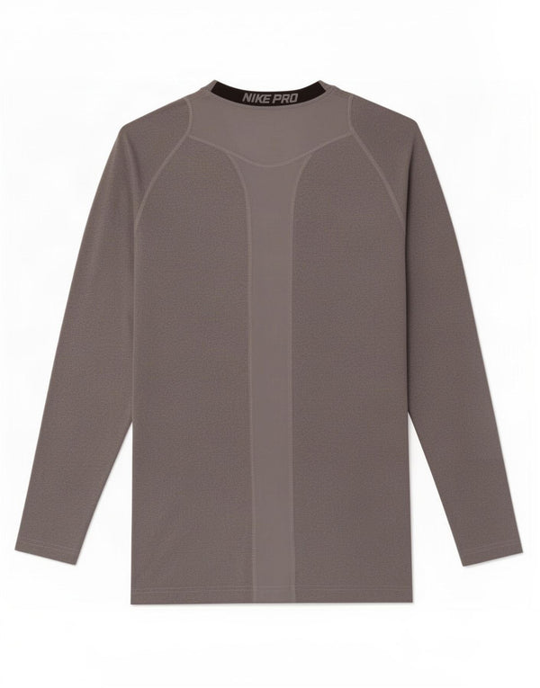 Nike Haut Dri Fit à manches longues pour femme UK 10 Petit Gris Colorblock Polyester