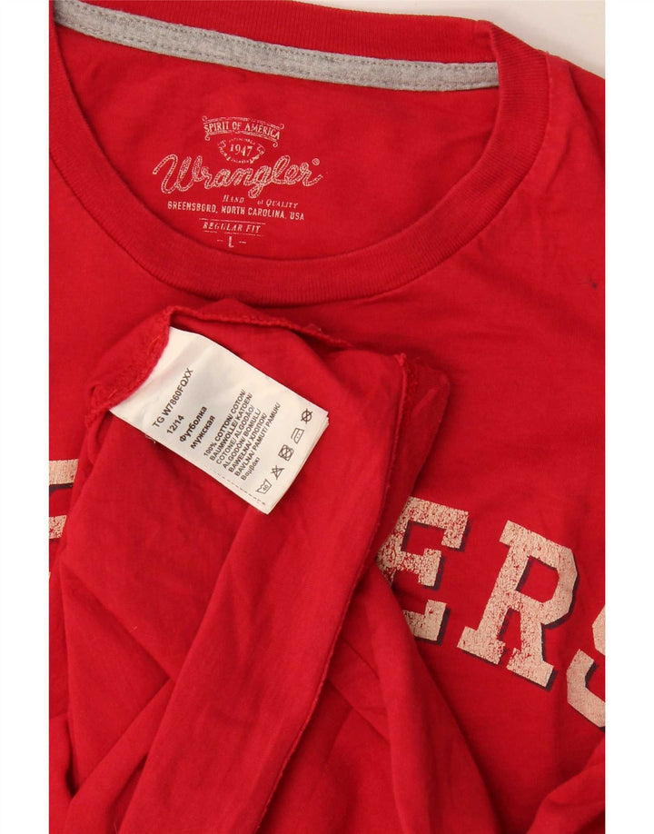 Wrangler T-shirt graphique coupe classique pour hommes, grand coton rouge