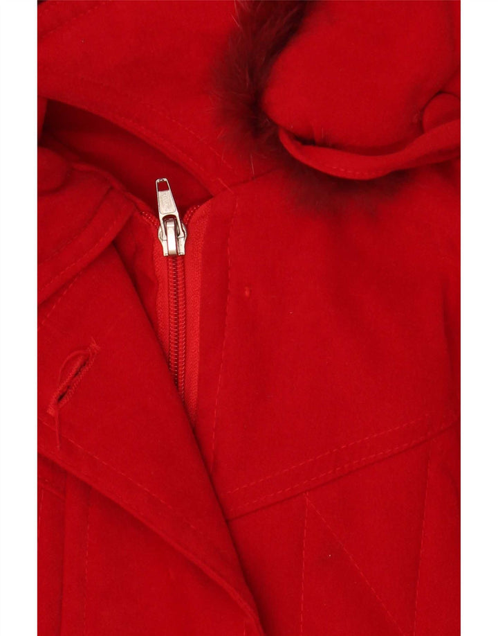 Veste Parka surdimensionnée à capuche femme vintage UK 18 XL Polyester rouge