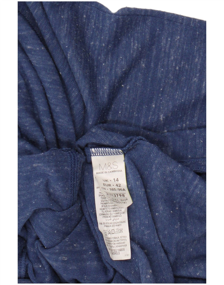 Marks & Spencer Haut à manches 3/4 pour femme UK 14 Bleu moyen en polyester moucheté