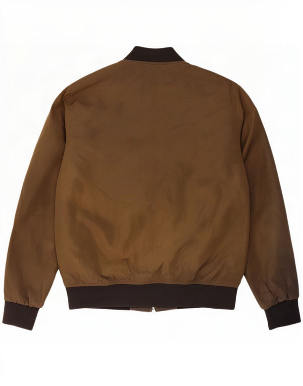 Zara Mens Bomber Jacket UK 40 Large Kaki Colourblock Polyester