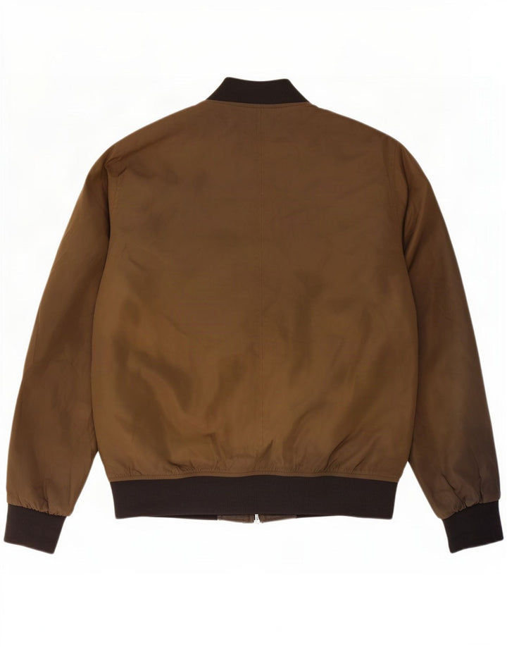 Zara Mens Bomber Jacket UK 40 Large Kaki Colourblock Polyester