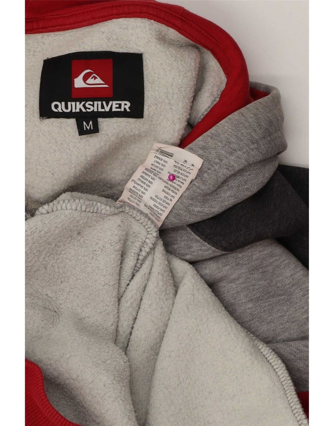 Quiksilver Pull à capuche pour homme en coton color block gris moyen