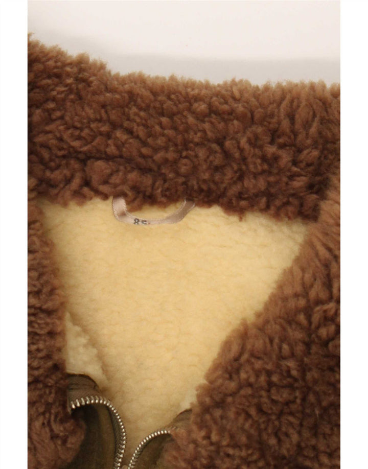Veste vintage en daim Sherpa pour homme IT 58 4XL Kaki