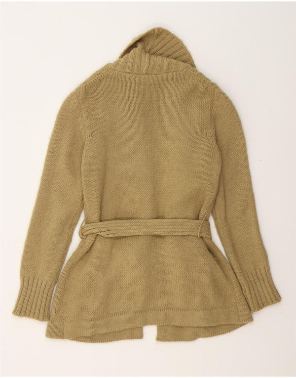 VINTAGE Femmes Longline Cardigan Pull UK 14 Beige Moyen