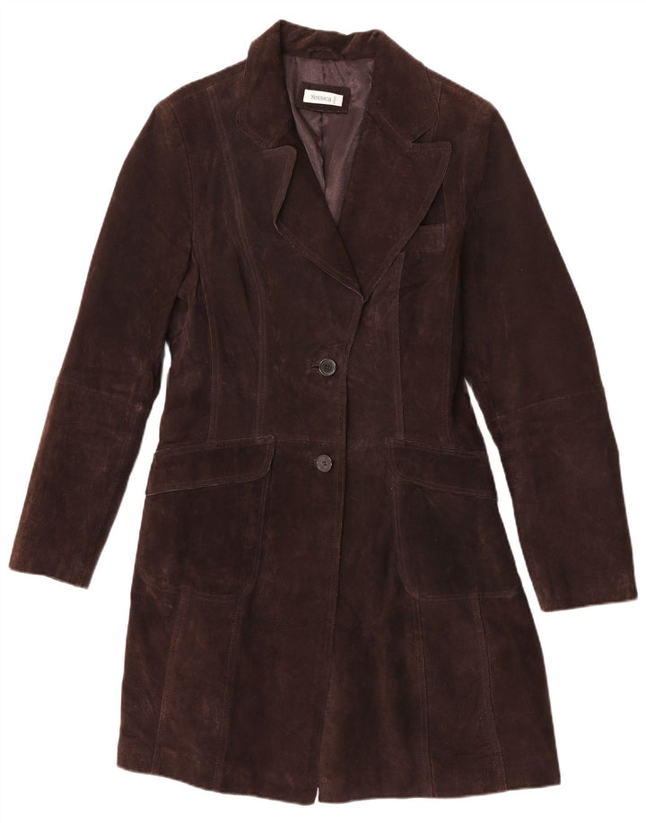 Yessica Manteau en daim pour femme UK 44 Cuir marron moyen