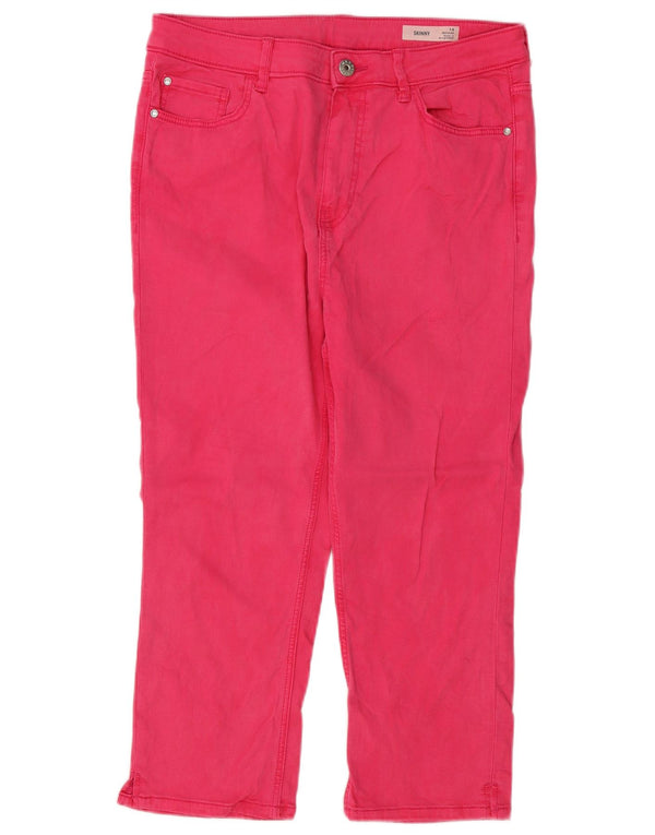 Marks & Spencer Jean Capri skinny pour femme UK 14 Large W30 L21 Coton rose