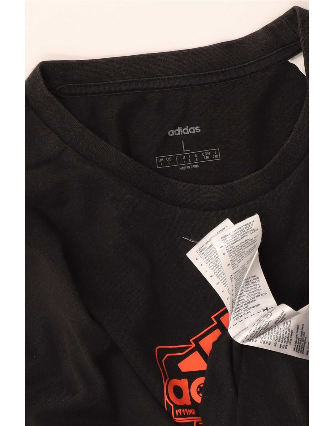 Adidas Haut graphique à manches longues pour homme Grand coton noir