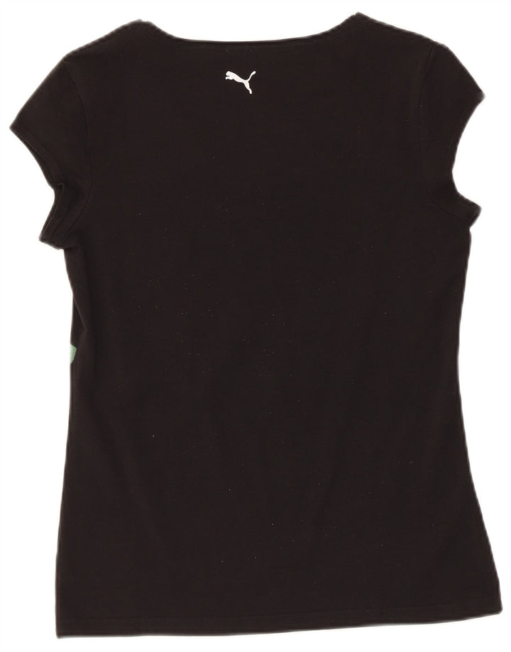 Puma T-shirt graphique pour femme UK 12 Noir moyen
