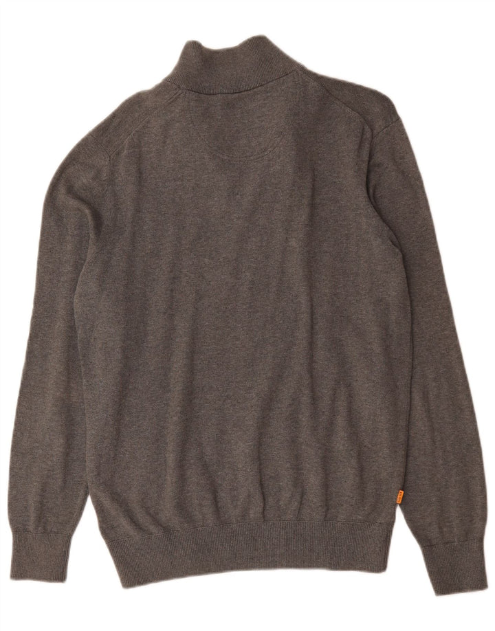 Timberland Pull à col zippé pour homme Petit gris Coton