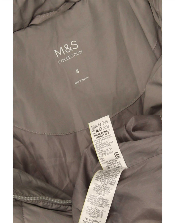 Marks & Spencer Manteau rembourré pour femme UK 8 Small Gris Polyester
