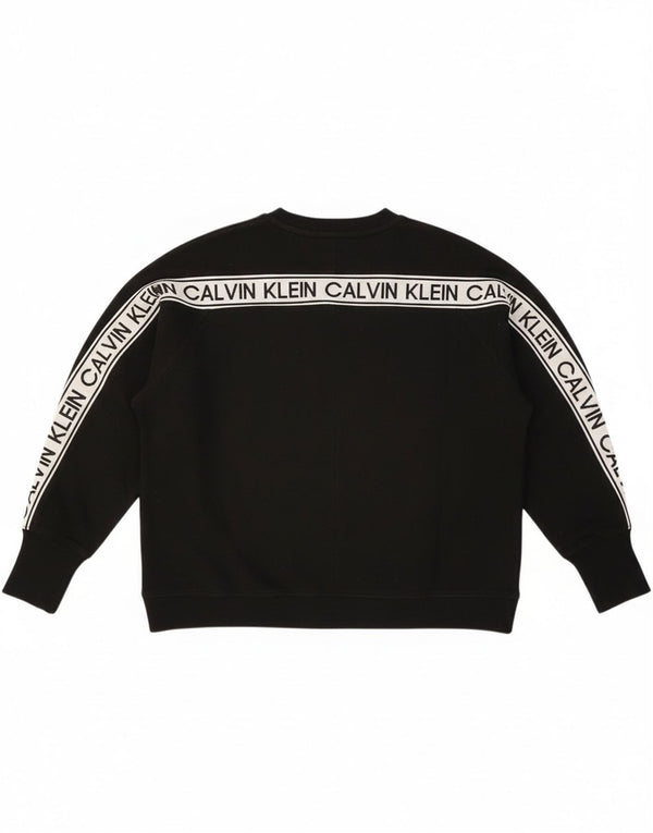 Calvin Klein Womens Graphic Sweatshirt Jumper UK 18 XL Black Colourblock