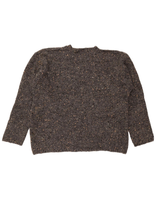 J. CREW Pull à col rond pour femme UK 14 Gris moyen moucheté