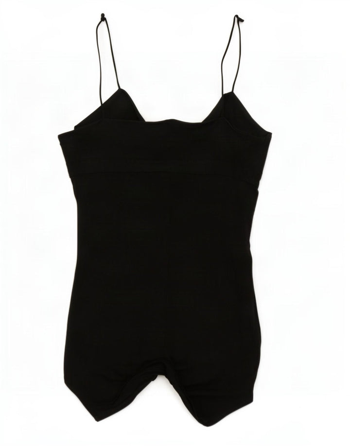 Armani Jeans Haut tunique asymétrique sans manches pour femme UK 12 Soie noire moyenne