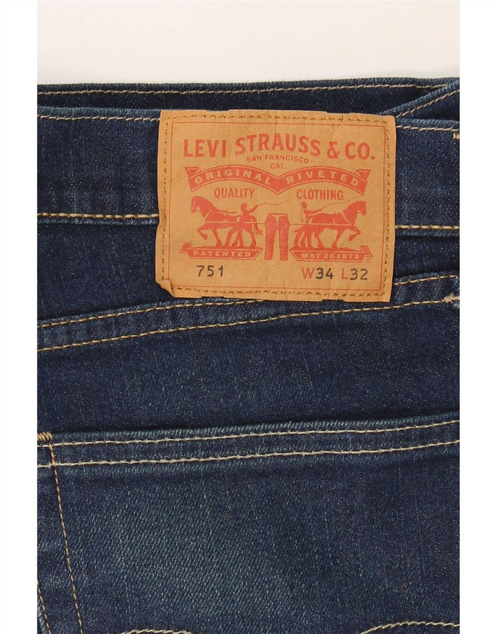 Levi's Jean Droit 751 Homme Bleu Marine W34 L32 Coton