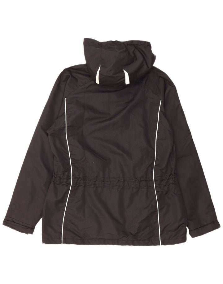 Brugi Veste de pluie à capuche pour femme UK 44 Medium Noir Colorblock Polyester