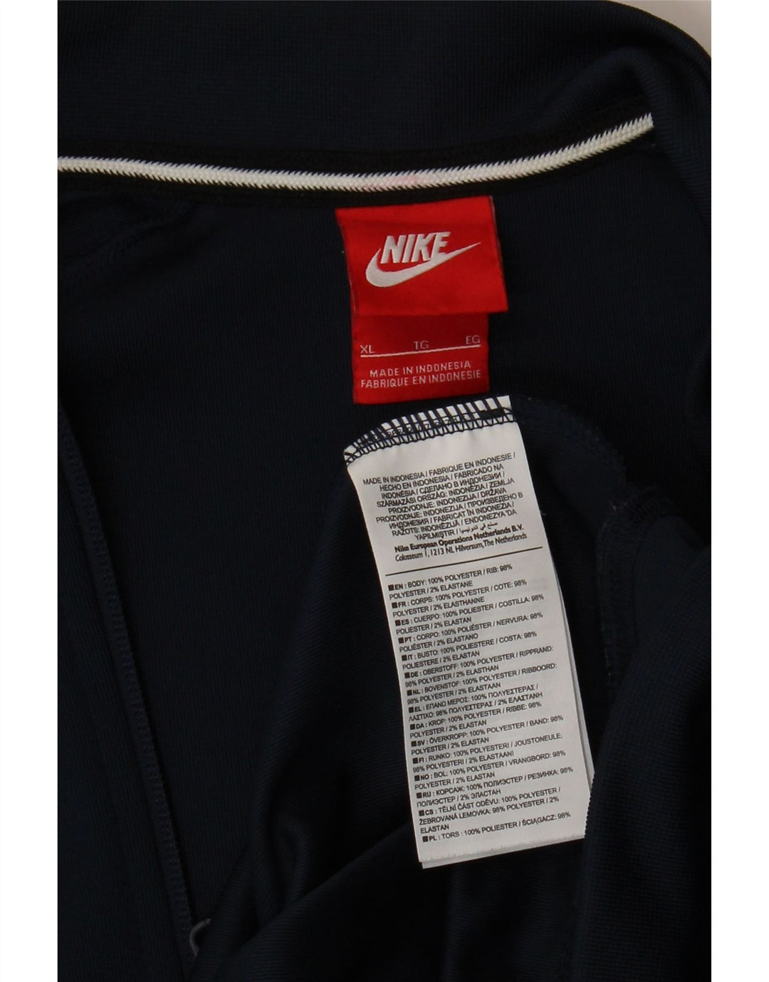 NIKE Veste de survêtement pour homme XL Bleu marine Colorblock Polyester
