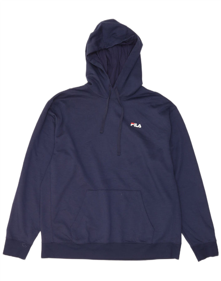 Fila Pull à capuche pour homme XL Bleu marine Polyester