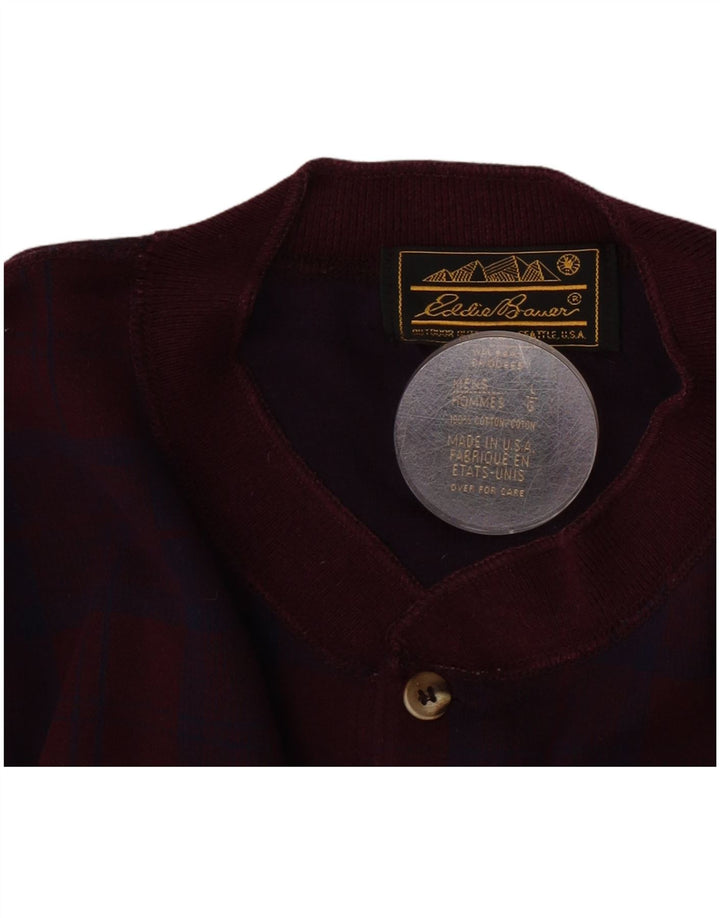 Eddie Bauer Haut à manches longues pour homme en coton à carreaux bordeaux