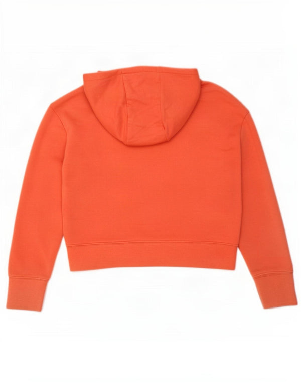 Nike Pull à capuche court graphique pour fille 10-11 ans en coton orange moyen
