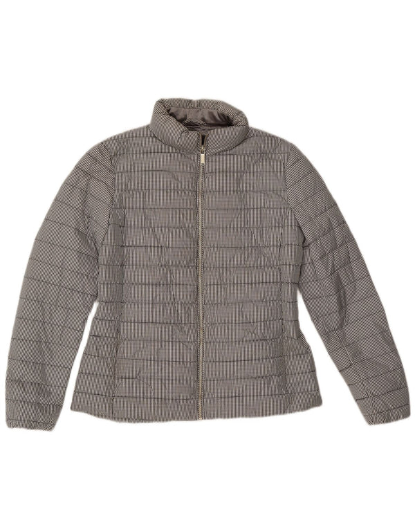 Massimo Dutti Veste matelassée pour femme UK 44 Gris moyen en polyester vichy