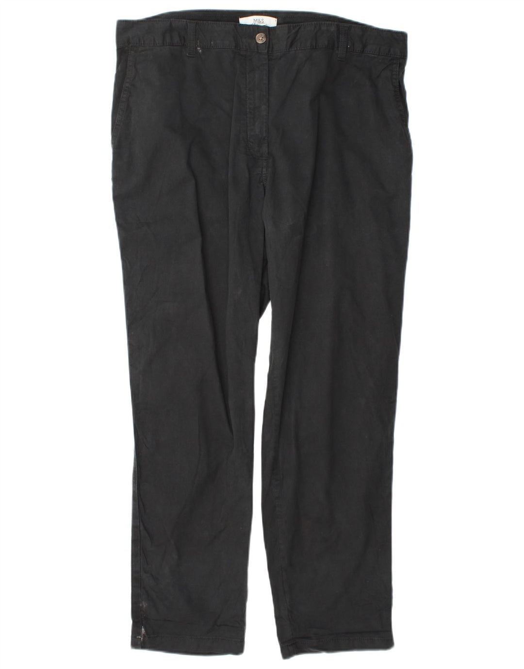 Marks & Spencer Pantalon Regular Femme UK 16 W38 L29 Coton Noir