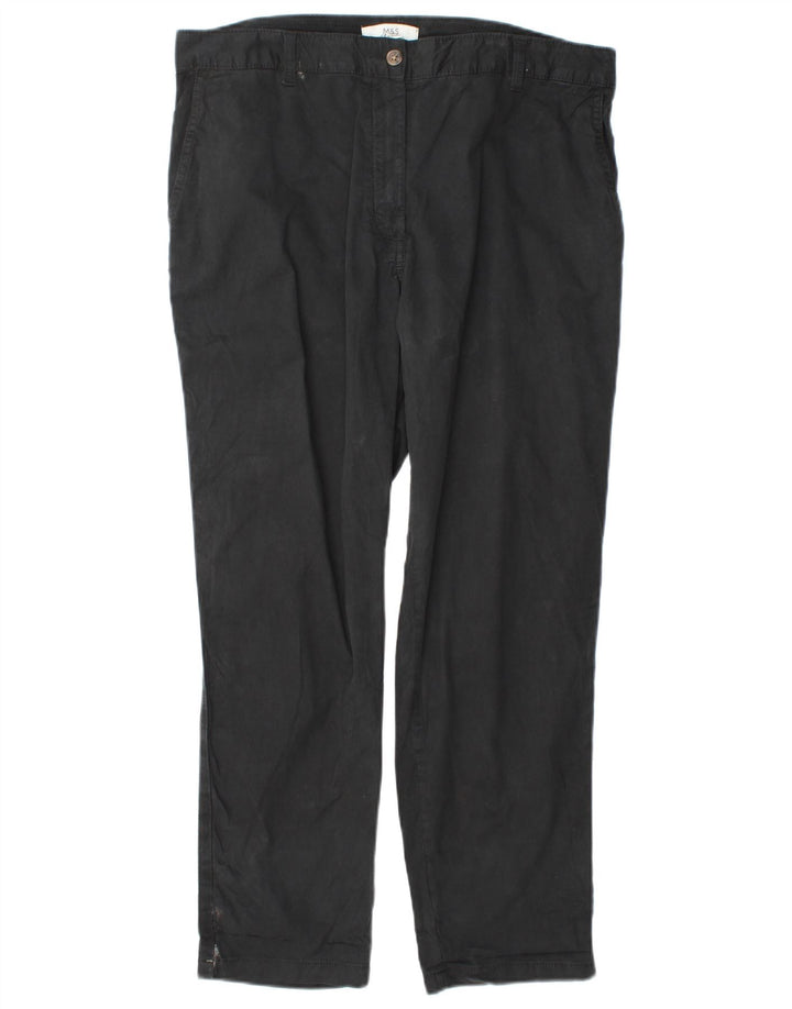 Marks & Spencer Pantalon Regular Femme UK 16 W38 L29 Coton Noir