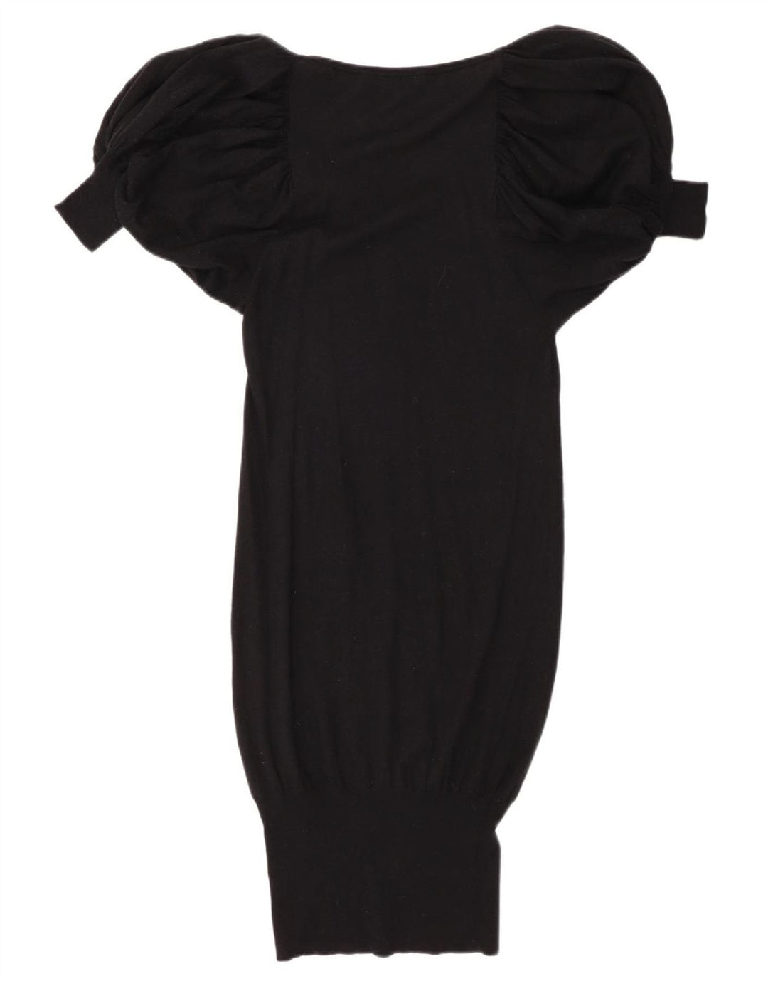 ICEBERG Robe pull à manches courtes pour femme UK 10 Petite laine noire