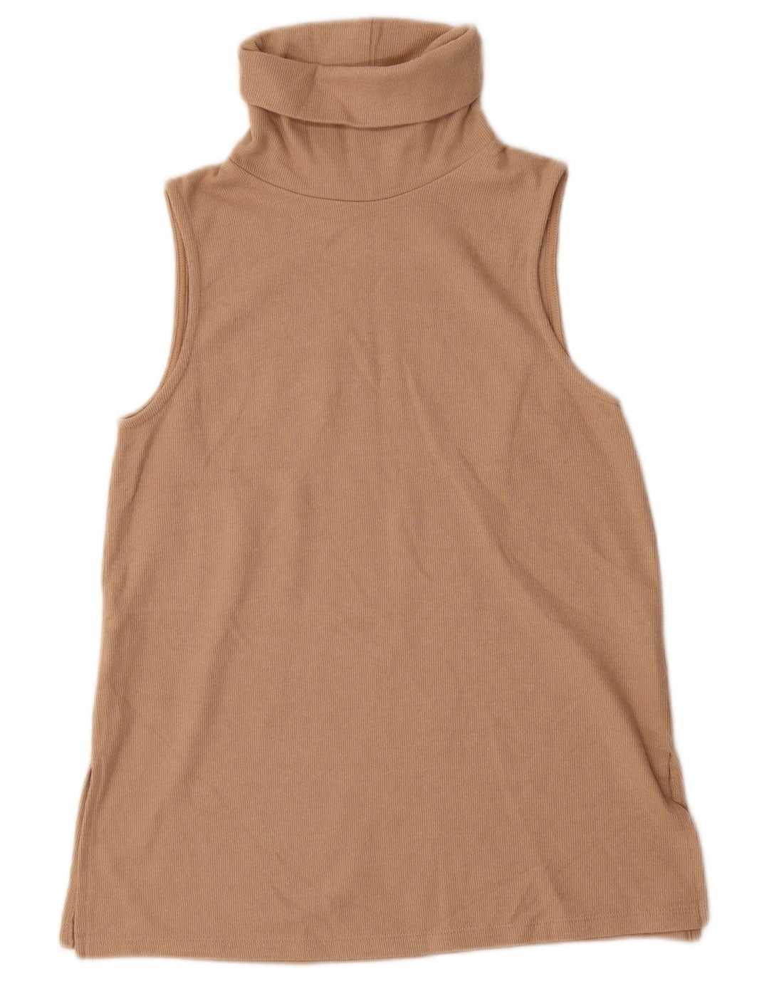Marks & Spencer Débardeur à col roulé pour femme UK 10 Small Beige Polyester