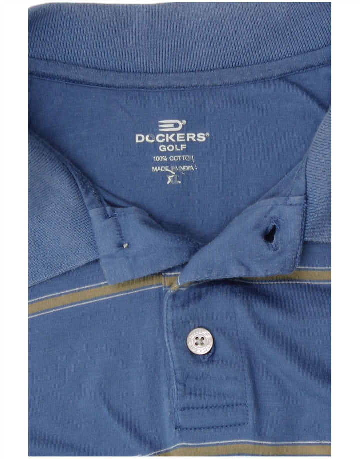 Dockers Polo Homme XL Bleu Rayé Coton