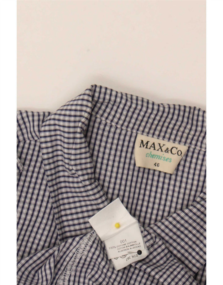 Max & Co. Chemise Femme IT 46 Grand Carreau Bleu Marine Coton
