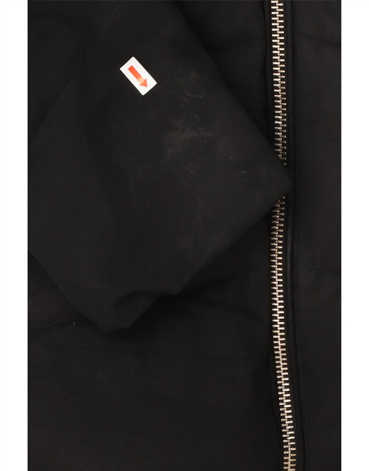 CALVIN KLEIN Womens Hooded Padded Coat UK 6 XS Black Polyester Vintage Calvin Klein and Second-Hand Calvin Klein from Messina Hembry 