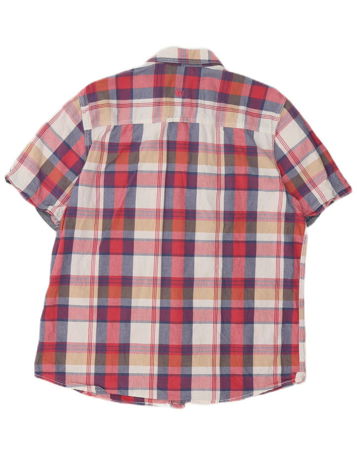 Fat Face Chemise à manches courtes pour homme Coupe classique Grand carreaux multicolores
