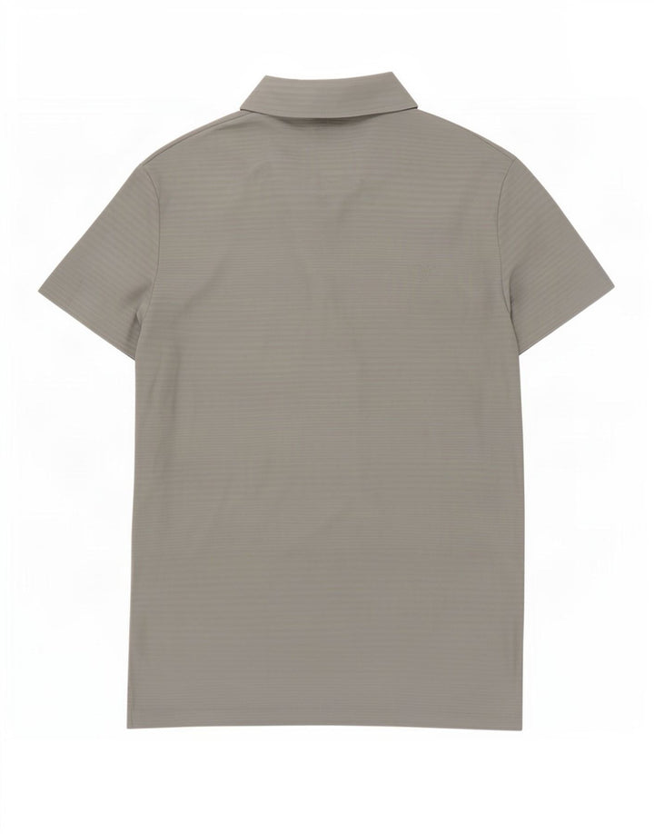Puma Polo Femme UK 16 Large Gris Pinstripe Polyester