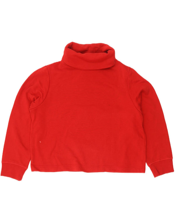 Zara Sweat-shirt court surdimensionné à col roulé pour femme UK 18 XL Rouge
