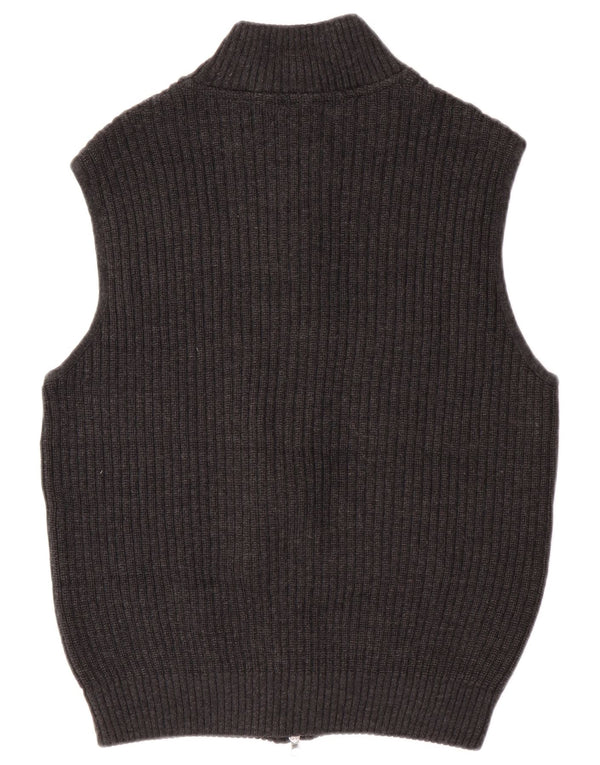 Bramante Pull Cardigan Homme Gris Moyen Laine Vierge