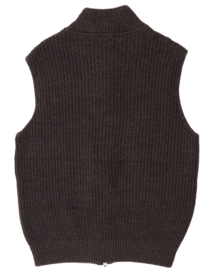 Bramante Pull Cardigan Homme Gris Moyen Laine Vierge