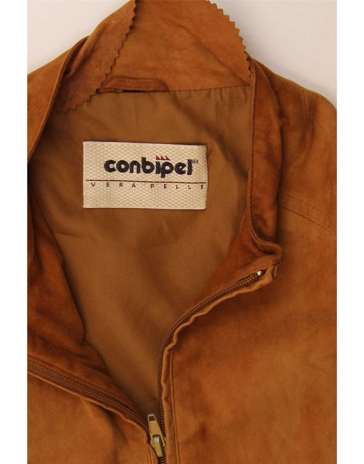 Conbipel Veste Bomber en Daim Femme UK 10 Petit Cuir Beige