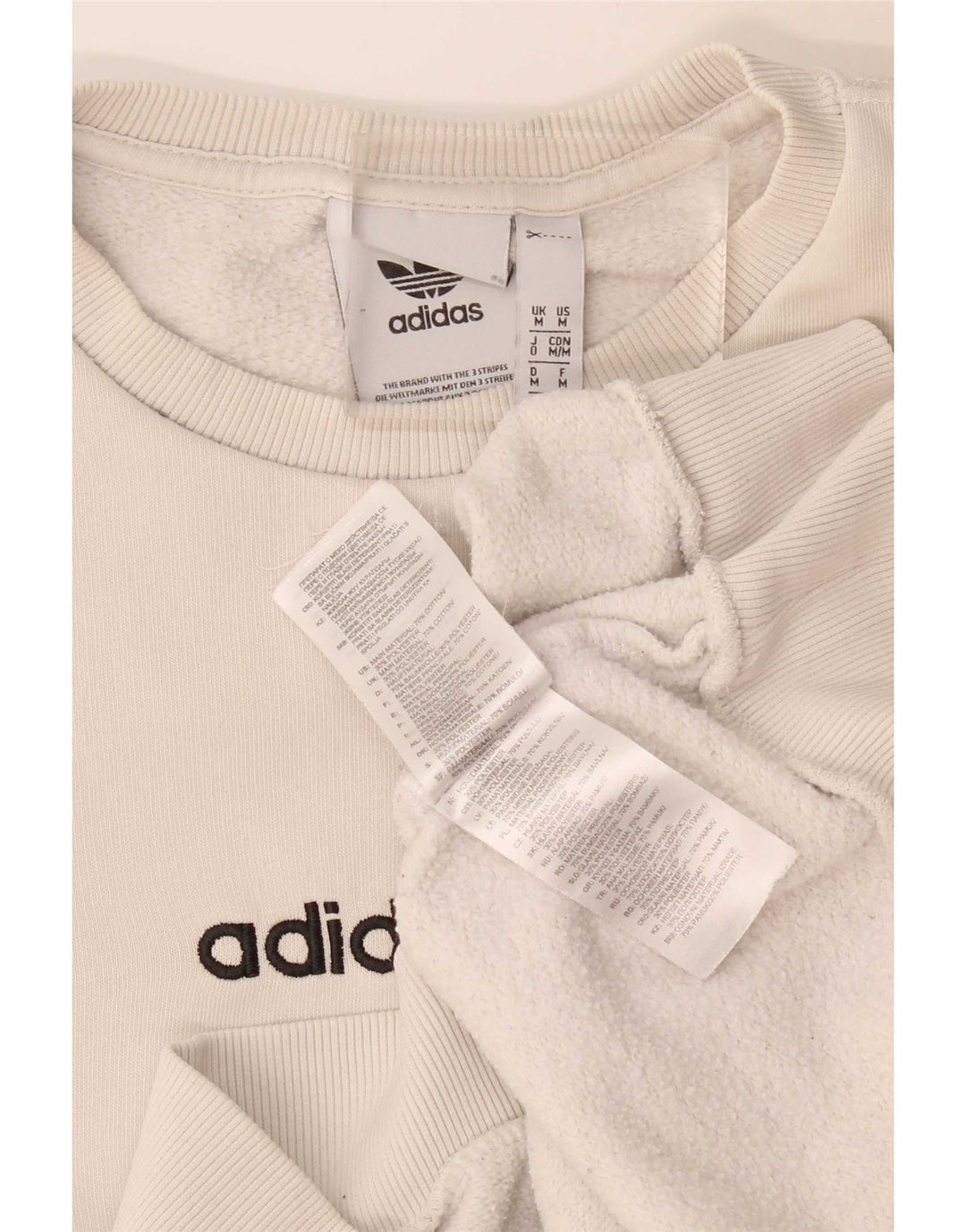 Adidas Sweat-shirt graphique pour homme en coton beige moyen
