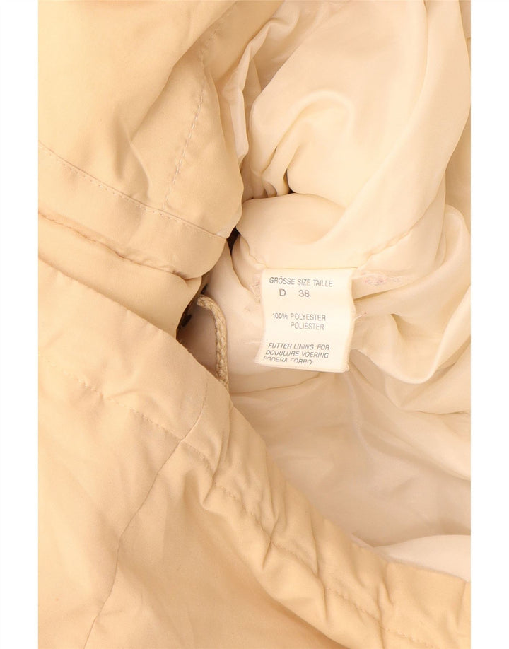 VINTAGE Manteau rembourré à capuche femme EU 38 Polyester Beige Moyen