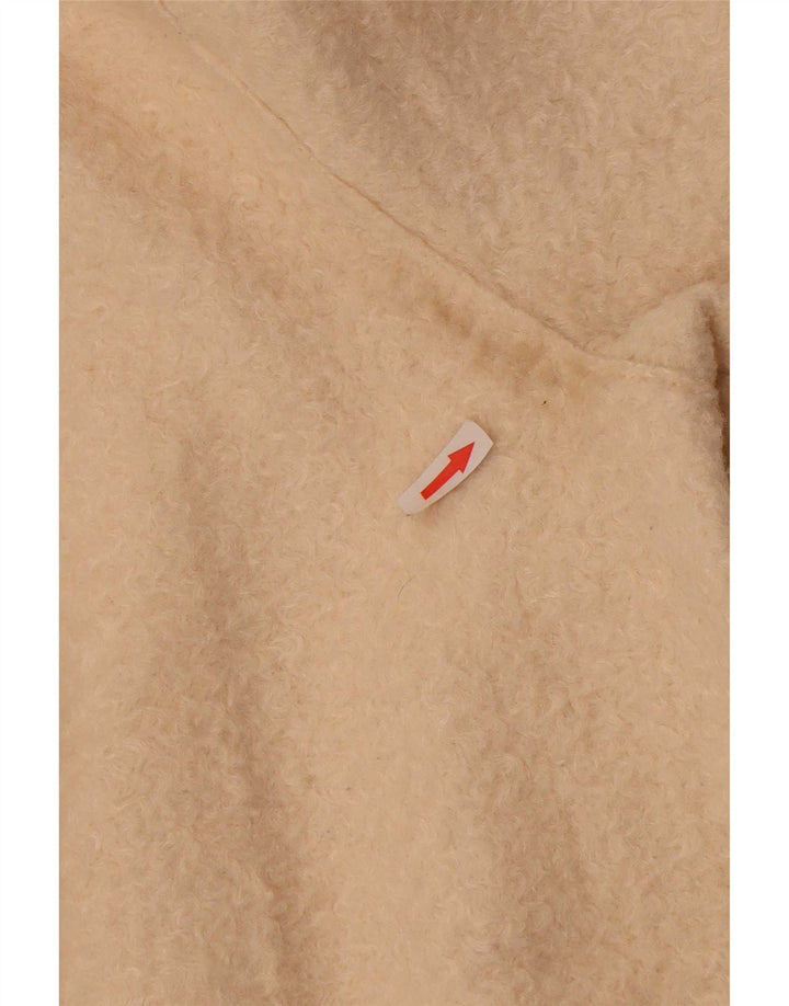Zara Manteau polaire surdimensionné pour femme UK 14 Polyester beige moyen