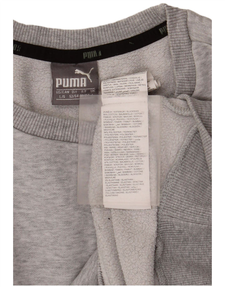 Puma Sweat-shirt pour homme en coton moucheté Gris Taille L