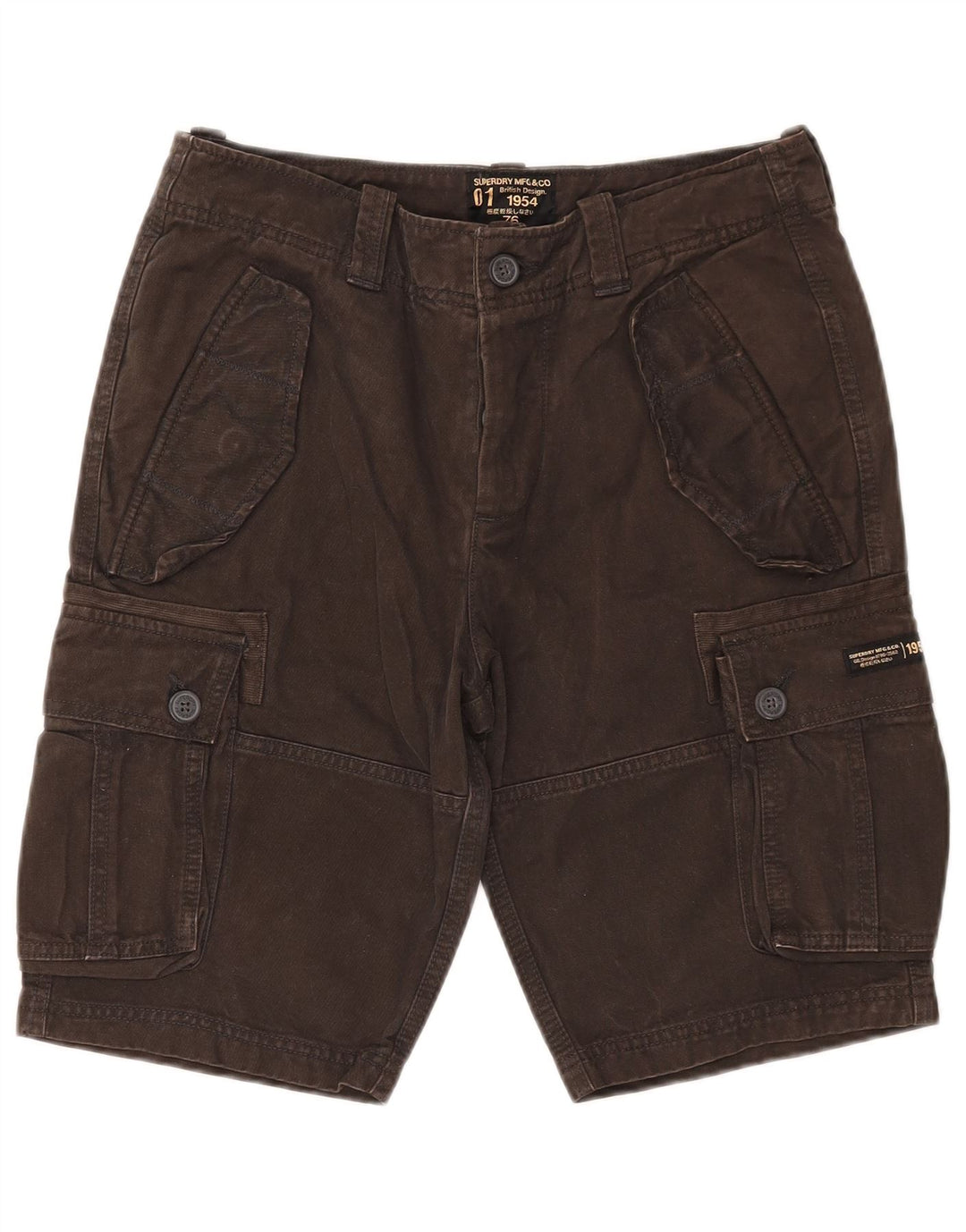 Superdry Short Cargo W30 Homme Marron Moyen Coton