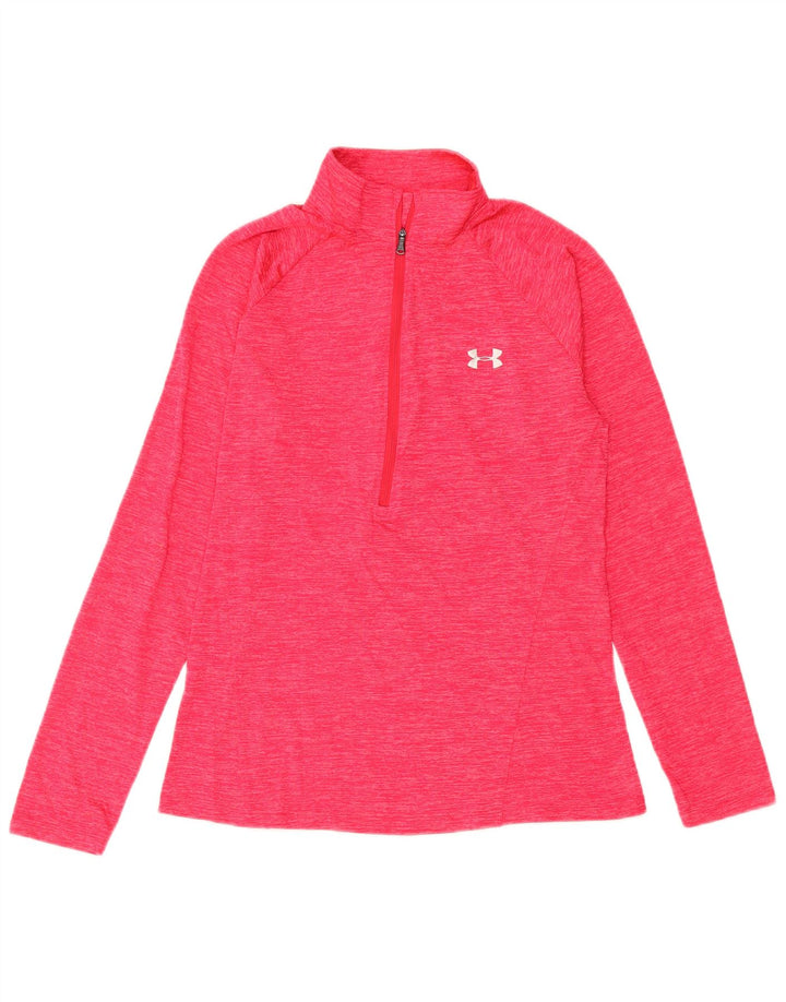 UNDER ARMOUR Haut de survêtement Heat Gear pour femme UK 12 Rose moyen