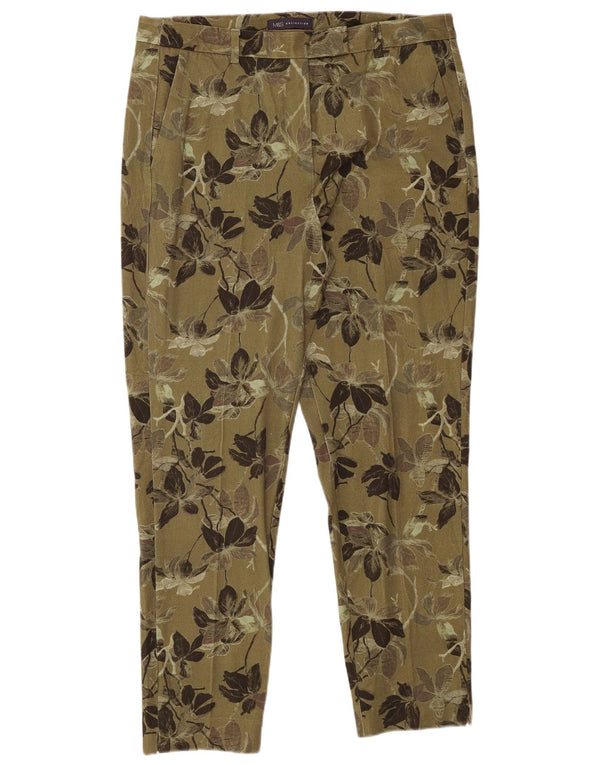 Marks & Spencer Pantalon Chino Femme UK 16 Large W34 L29 Vert Floral