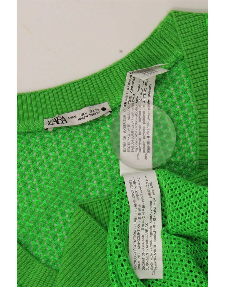 Zara Femme Débardeur UK 14 Coton Vert Moyen