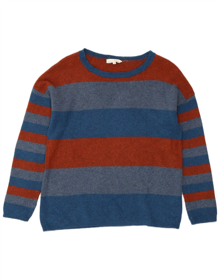 SEASALT CORNWALL Pull col bateau pour femme UK 10 Petit bleu rayé